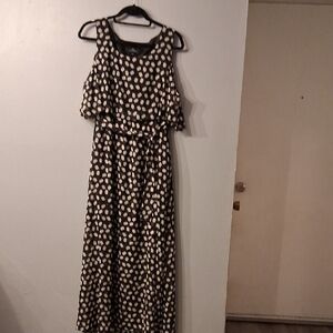 Black and White Polka Dot Maxi Dress